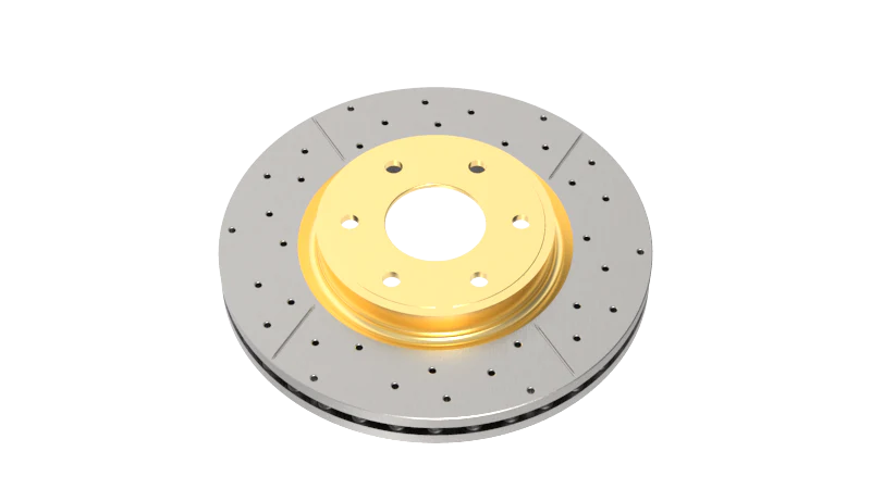 DBA 02-06 Mini Cooper Front Street Series Drilled & Slotted Rotor w/Gold Hat - Image 6