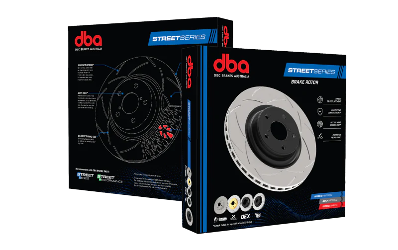 DBA 04-07 Infiniti QX56 Front Street Series Drilled & Slotted Rotor w/Gold Hat - Image 5