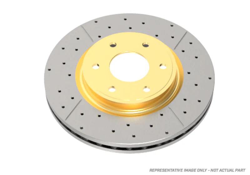 DBA 93-95 Mazda RX-7 Front Street Series Drilled & Slotted Rotor w/Gold Hat