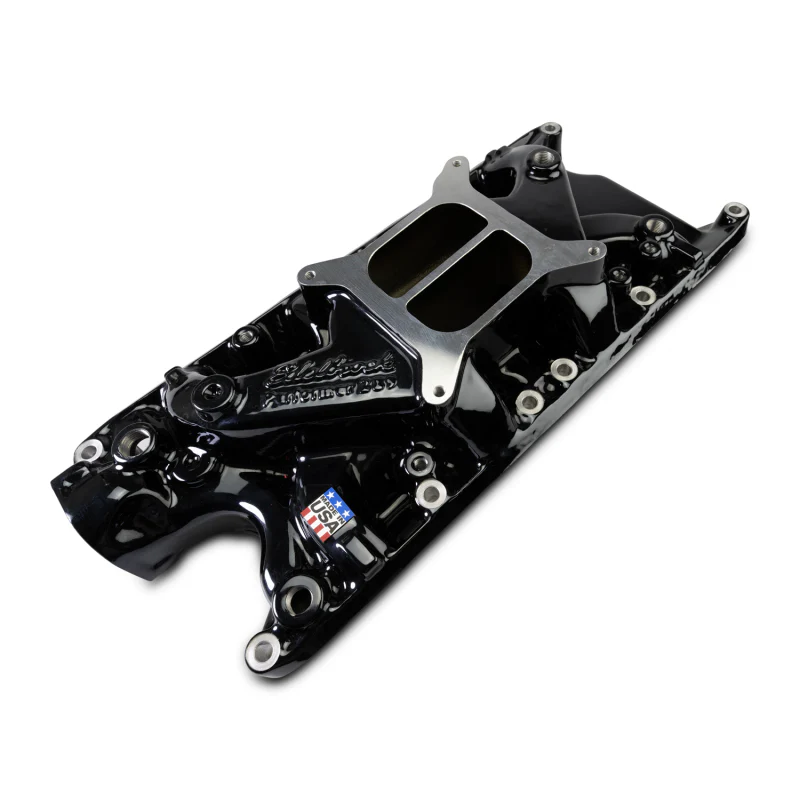 Edelbrock SB Ford Performer Intake Manifold - Black Plasma Finish - Image 4