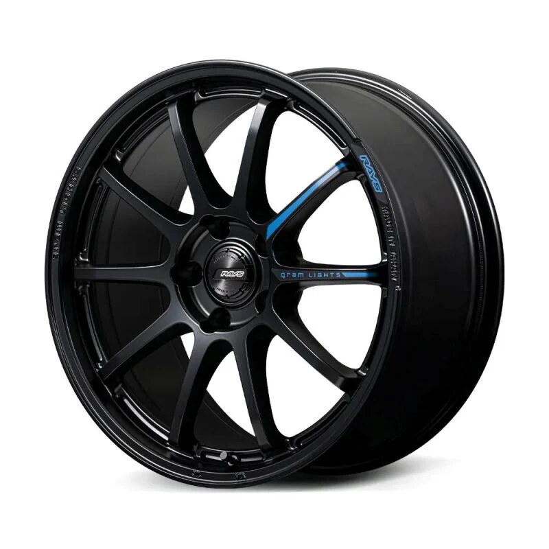 Gram Lights 57NR LIMITED II 18x8.5 +45 5-112 Semigloss Black Wheel w/ Black Cap/Stickers/Air Valve - Image 6