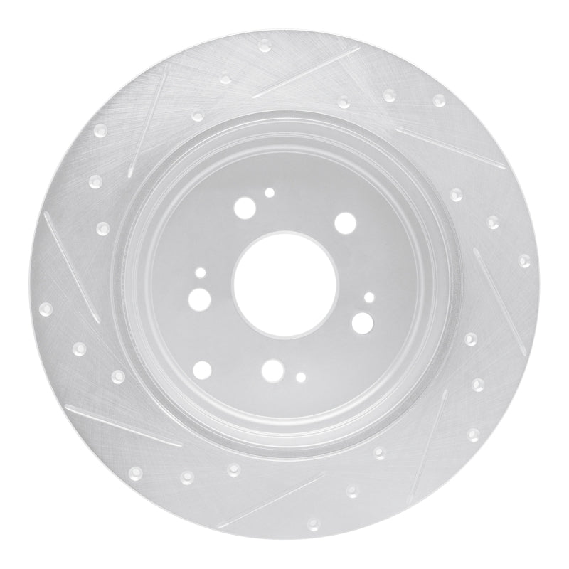 R1 06-14 Honda Ridgeline Rear Right Drilled & Slotted Silver Brake Rotor - Image 5