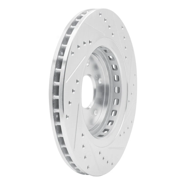 R1 14-20 Acura TLX Front Left Drilled & Slotted Silver Brake Rotor - Image 5