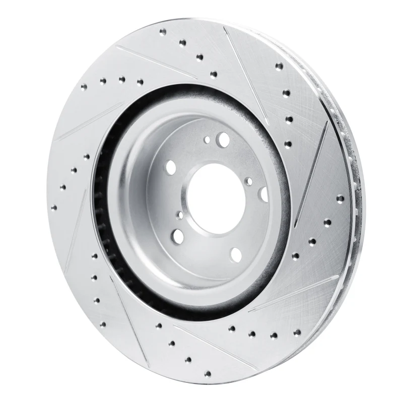 R1 2022-2026 Acura MDX Front Left Drilled & Slotted Silver Brake Rotor - Image 5