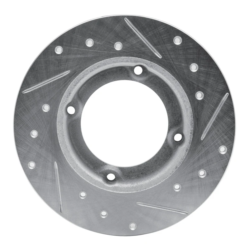 R1 73-79 Honda Civic Hatchback Front Left Drilled & Slotted Silver Brake Rotor - Image 2