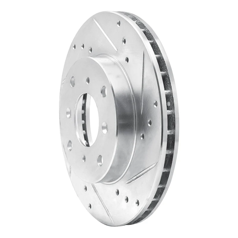 R1 92-96 Honda Prelude Front Right Drilled & Slotted Silver Brake Rotor - Image 4