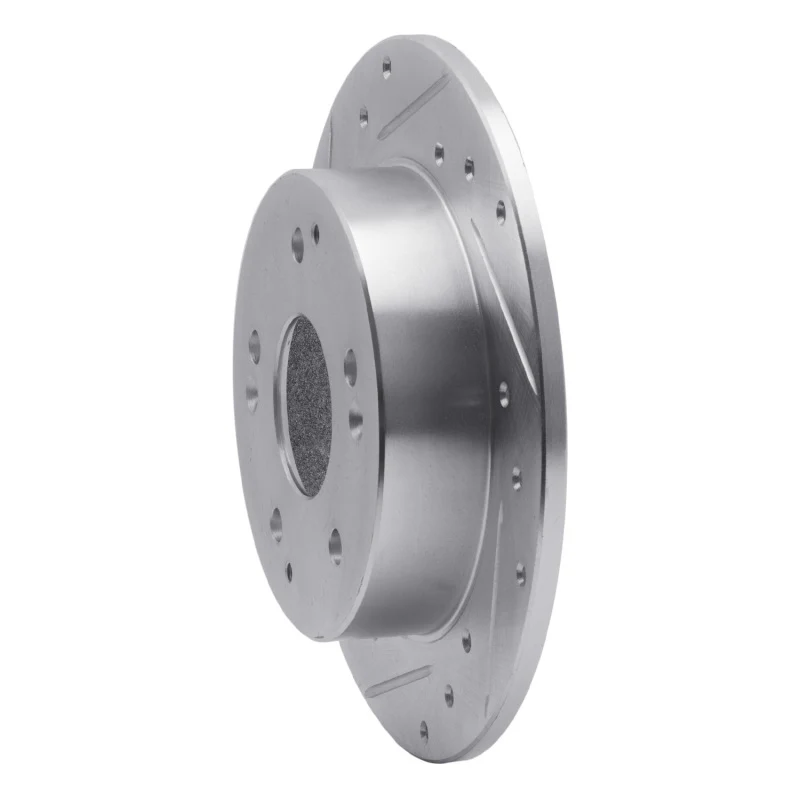 R1 97-01 Acura Integra Rear Left Drilled & Slotted Silver Brake Rotor - Image 2