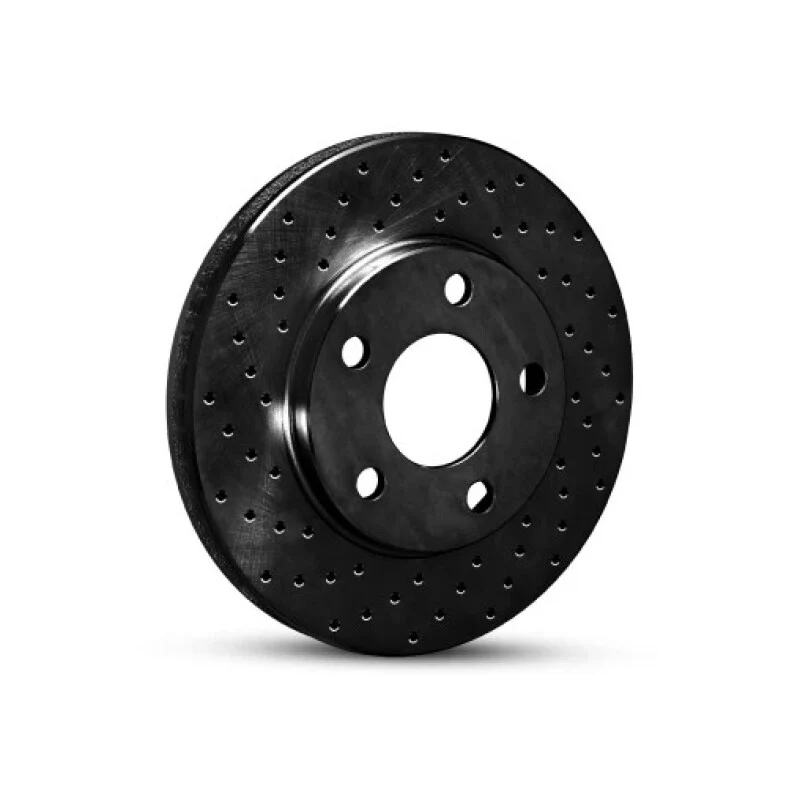 R1 97-06 Honda Rsx Rear Left Drilled Black Brake Rotor